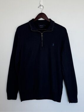 Polo by Ralph Lauren Navy Quarter-Zip Knit Sweater